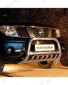 STEELER přední ochranný nerezový rám typ A – Nissan Navara D40 2.5